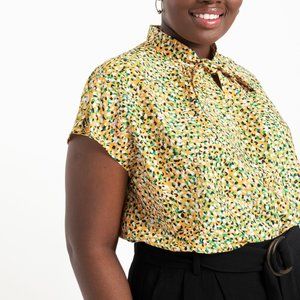 Eloquii Tie Neck Dolman Top